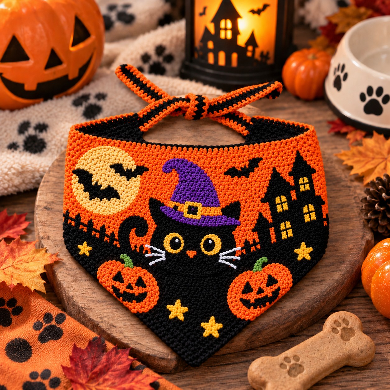Bandana Artigianale Dolce Spooky per Cani